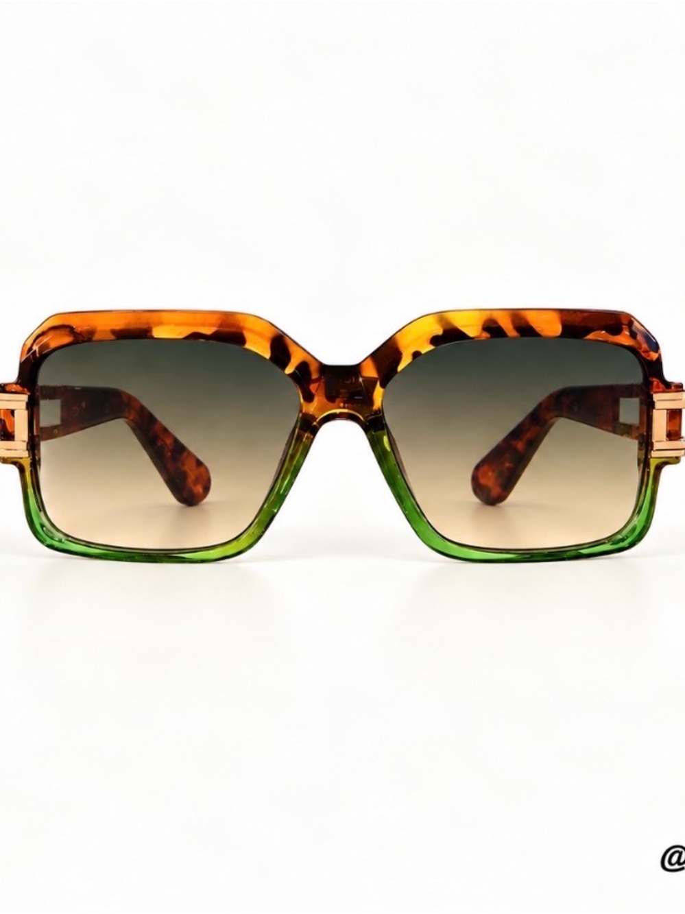 Tortoiseshell to Green Gradient Square Sunglasses - Women's Accessories